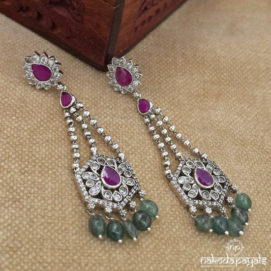 Pink Drop Floral Chandbali (C4191)