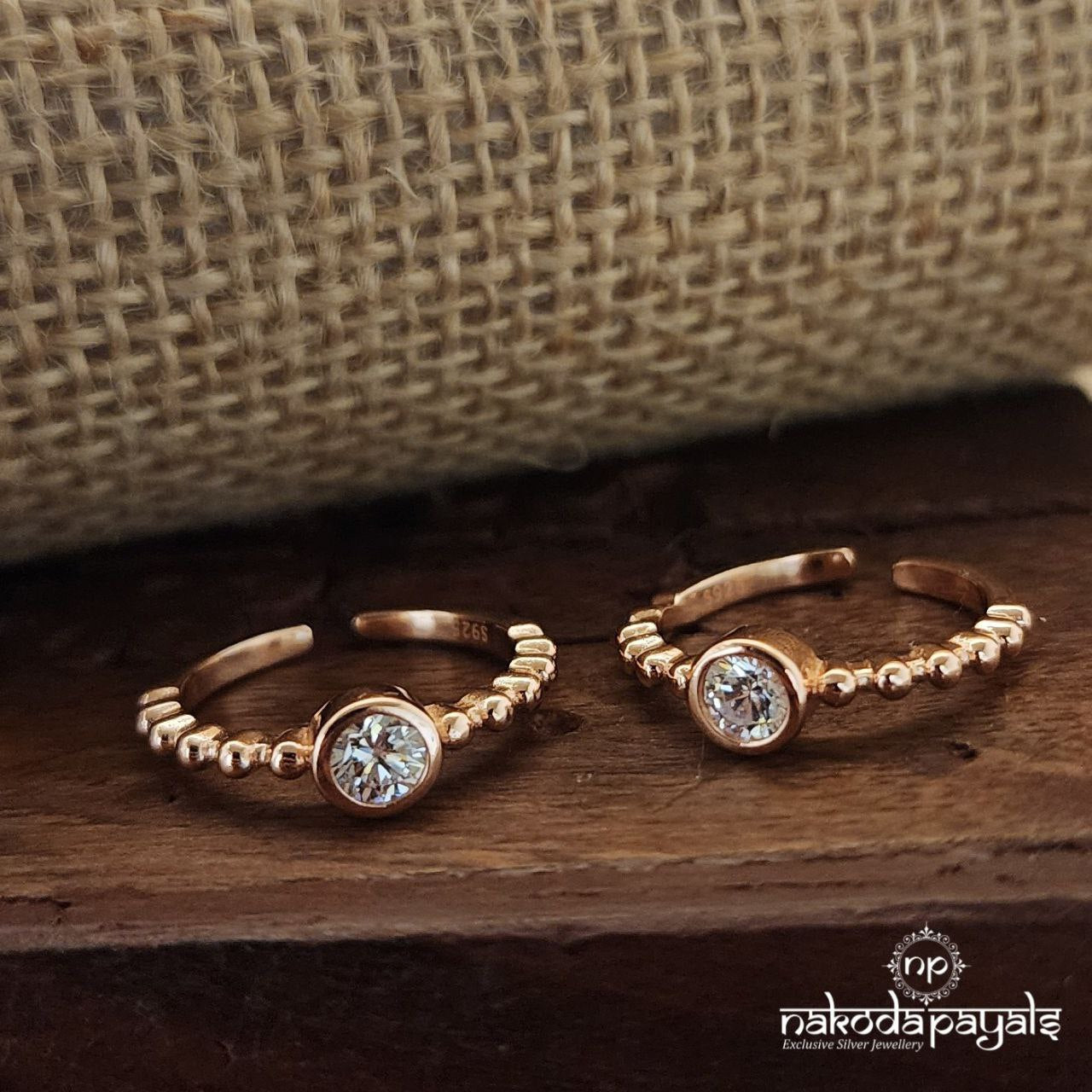 Rose Gold Twinkling Toerings (T4496)