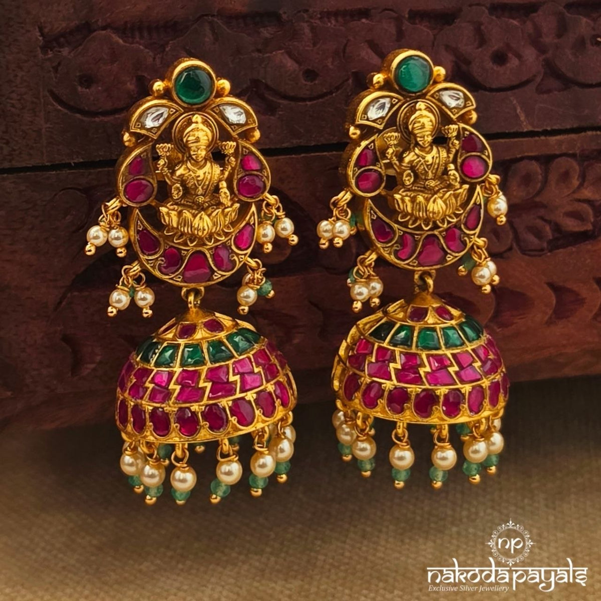 Exclusive Kundan Lakshmi Jhumka (Ge11384)