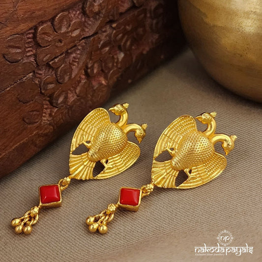 Coral Gandaberunda Earrings (Ge9991)