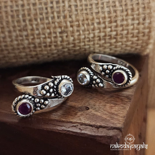 Red & White Toerings (T4319)