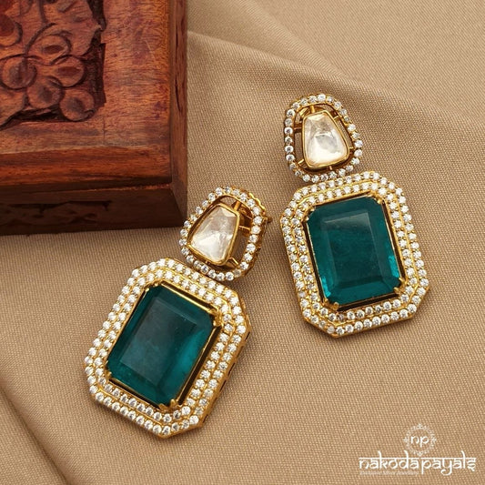 Green Emerald Chandbali (Ge10696)