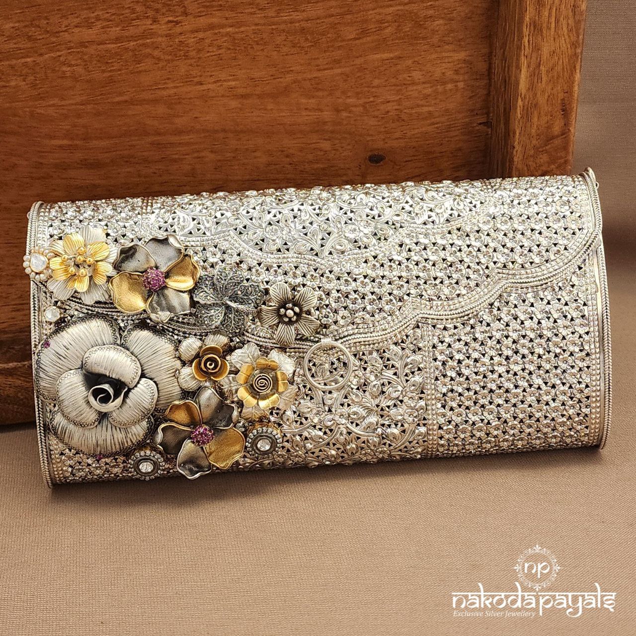 Golden Petal Crescent Clutch (Esa328)