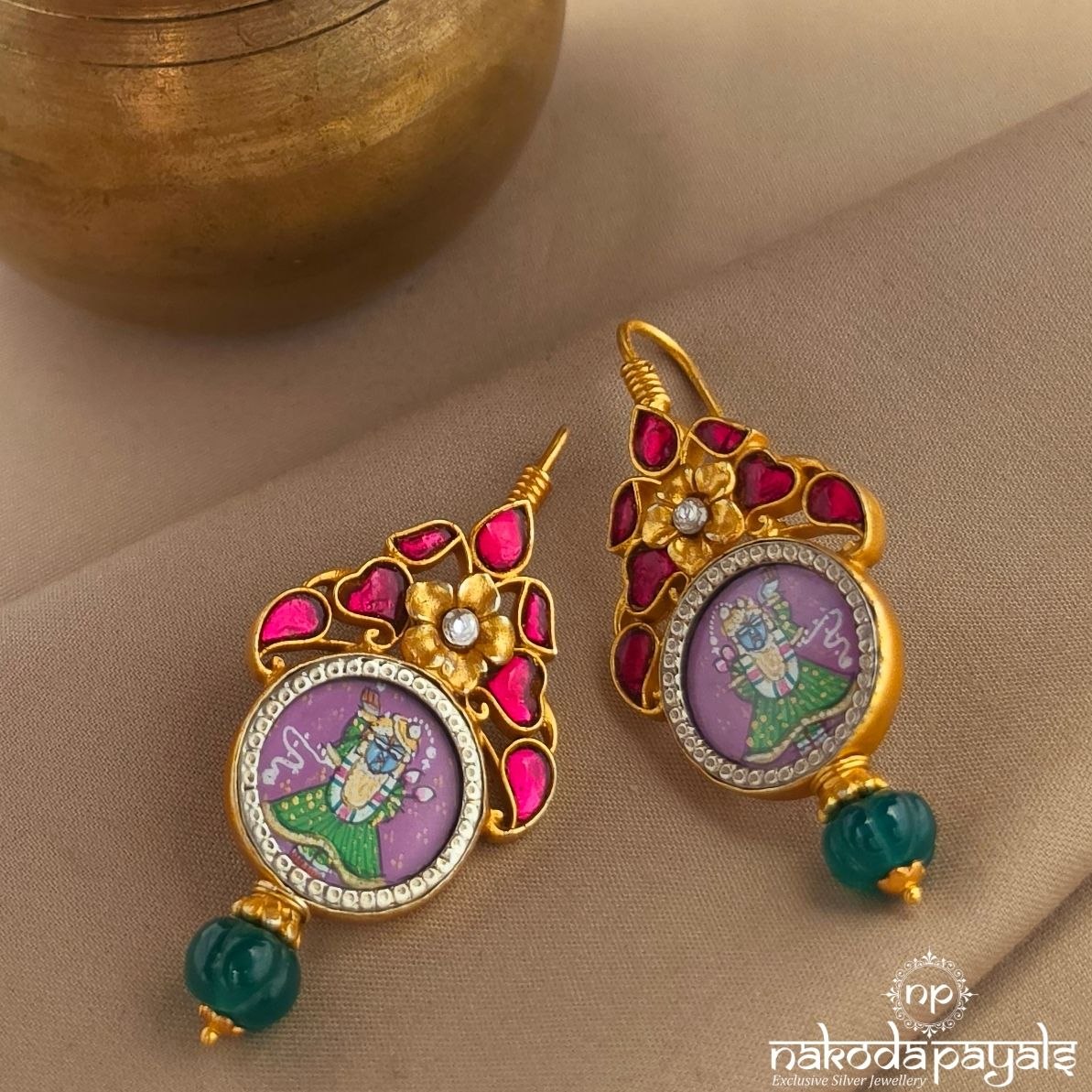 Painted Krishna Floral Hanging (Ge11318)