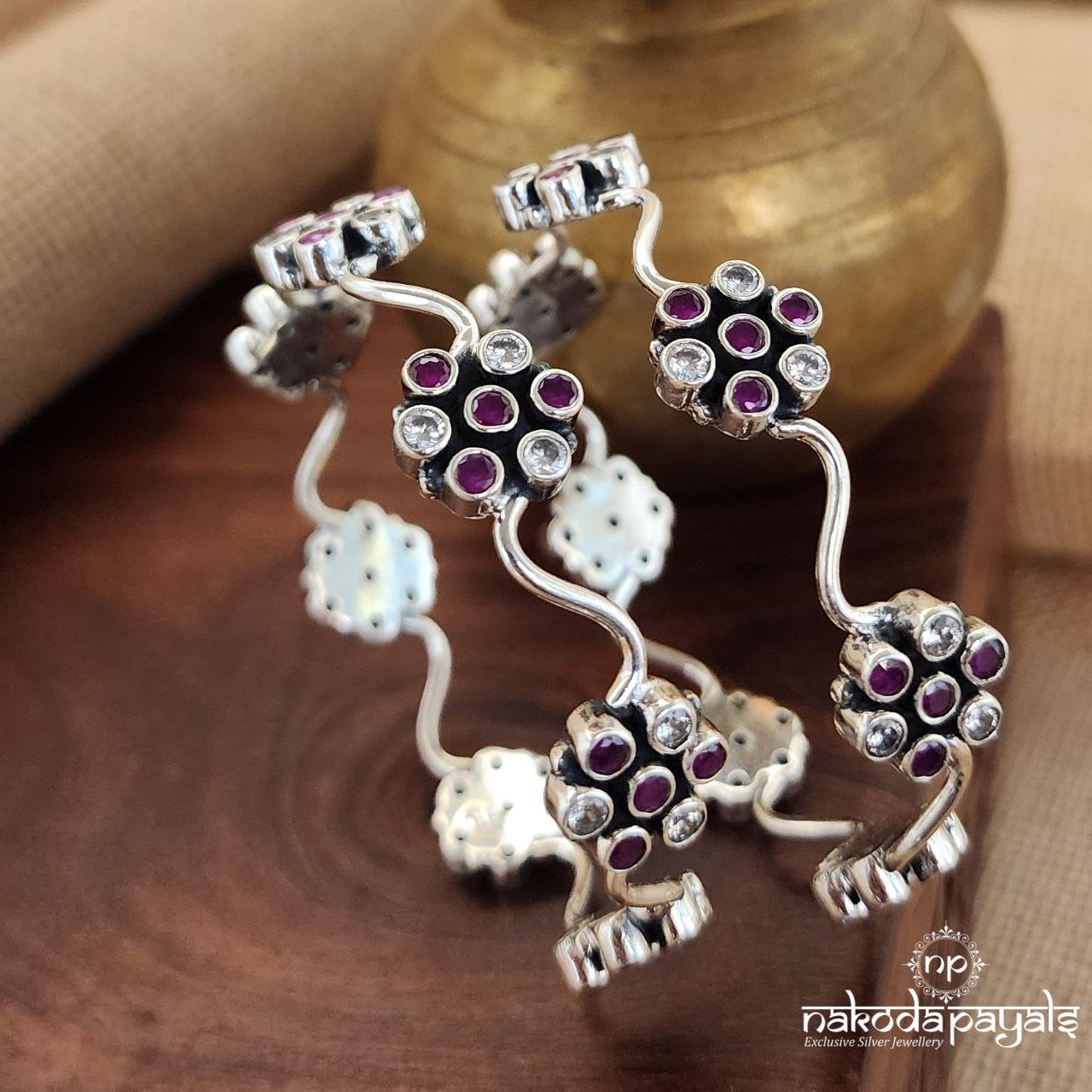 Flower Zigzag Bangles (K5009)