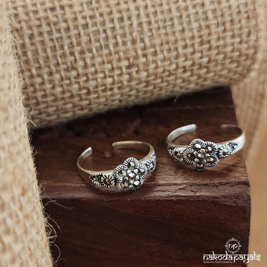 Flower Marcasite Toerings (T4337)