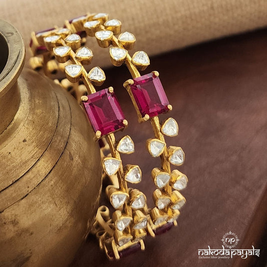 Rectangular Red Bangles  (Gk2991)