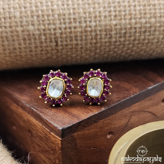 Pink Moissanite Earrings (Ge8697)