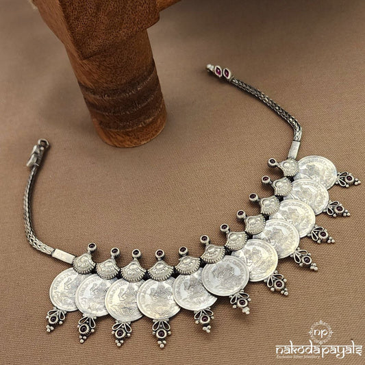 Oxidised Lakshmi Kasu Neckpiece (N11121)