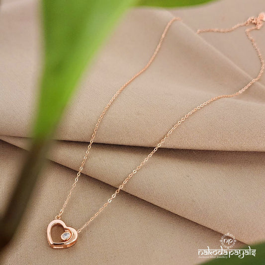 Stylish Heart Rose Gold Neckpiece (St2731)