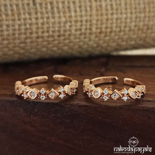 Squarish Rose Gold Toerings (T4417)