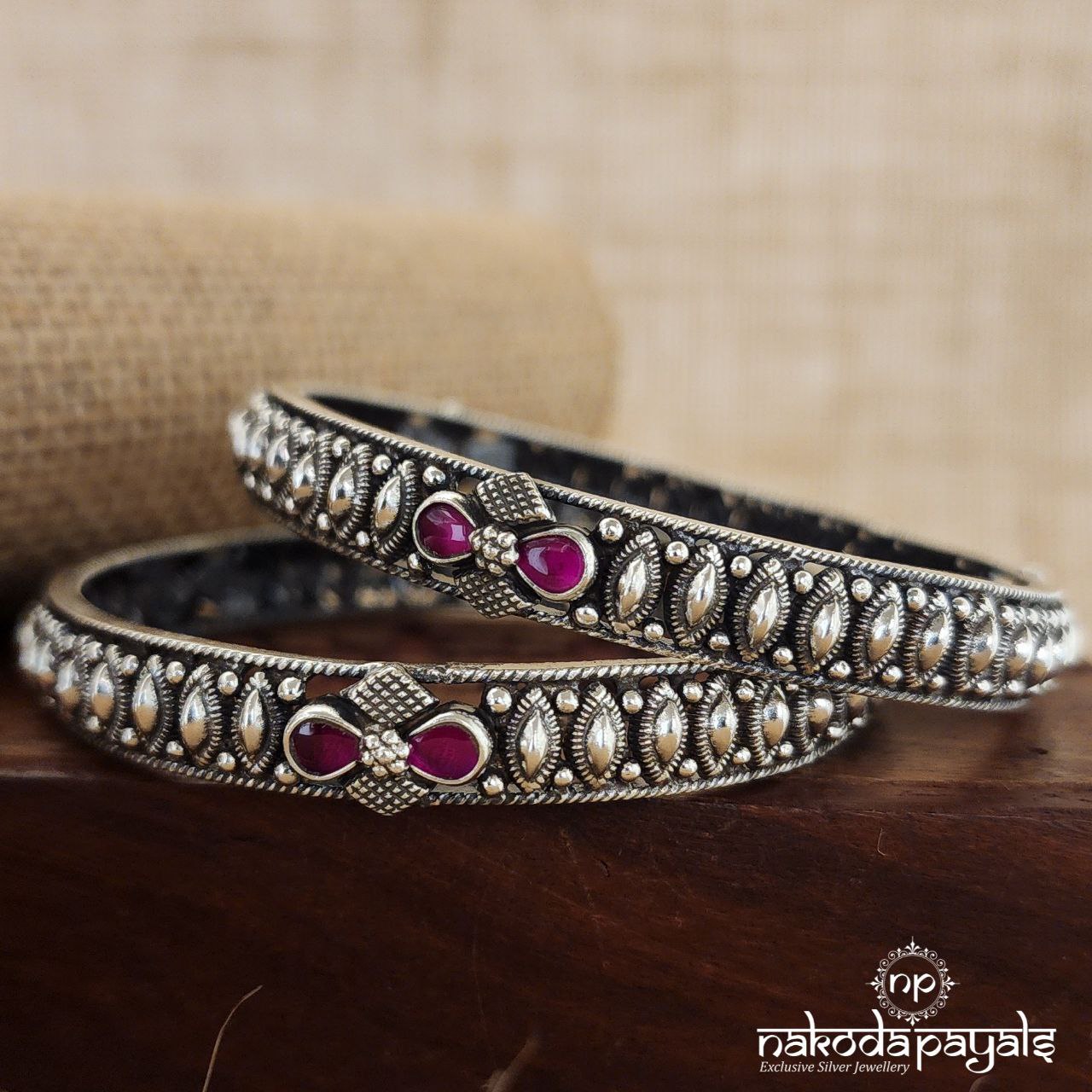 Pink Bow Bangle Pair (K5025)