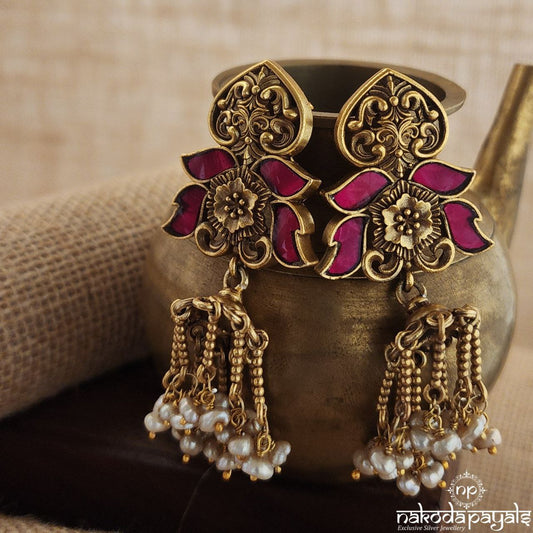Lotus Jhumka Drop Earrings (Ge8505)