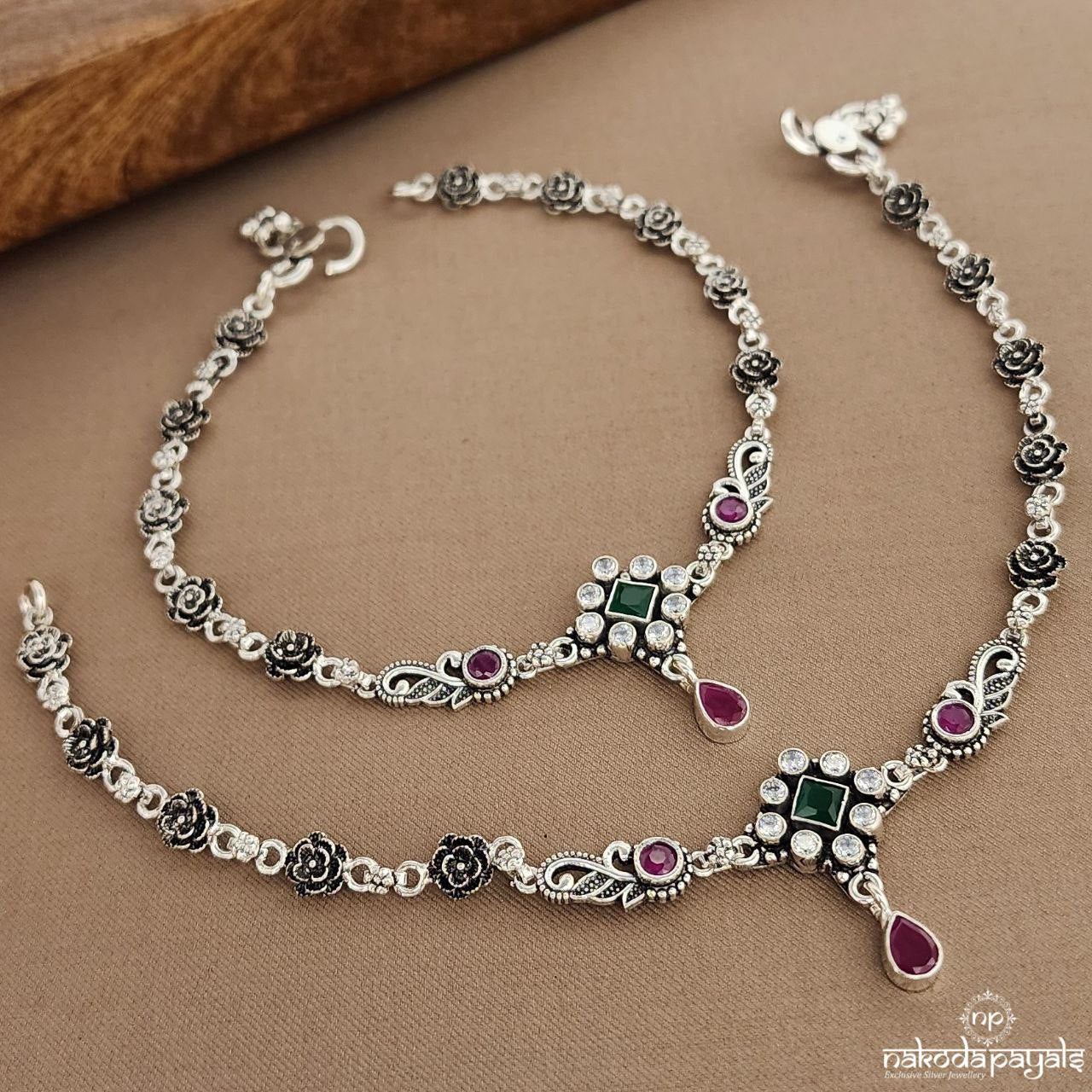 Kemp Squarish Rose Anklets (A6577)