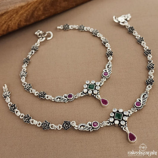 Kemp Squarish Rose Anklets (A6577)
