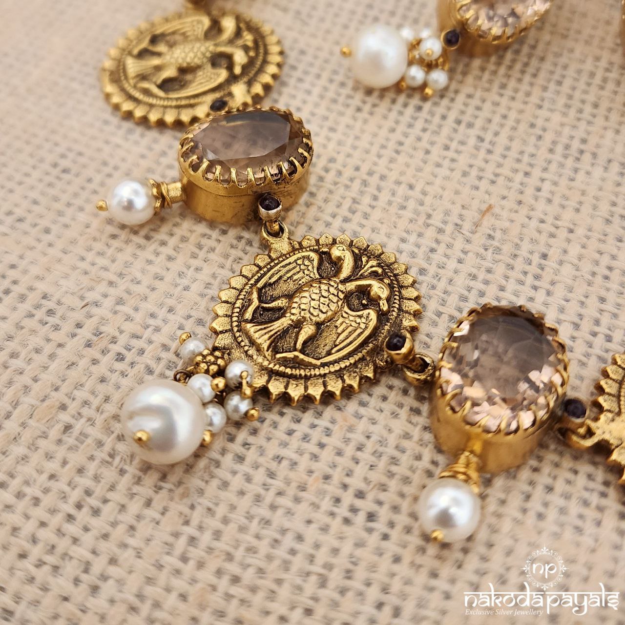 Gandaberunda Neckpiece With Earrings (Gn8995)