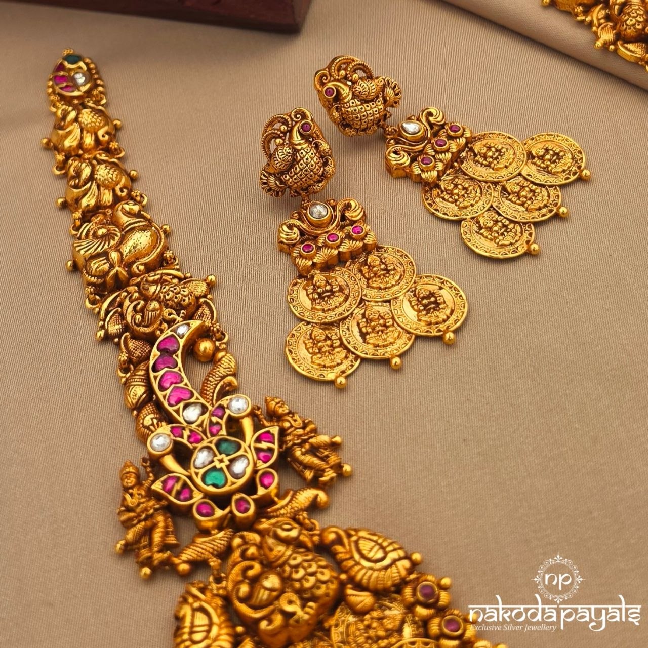 Peacock Lakshmi Kasu Neckpiece (Gn10780)