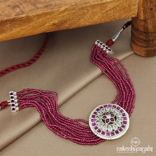 Pink Bead Circular Choker (N11085)