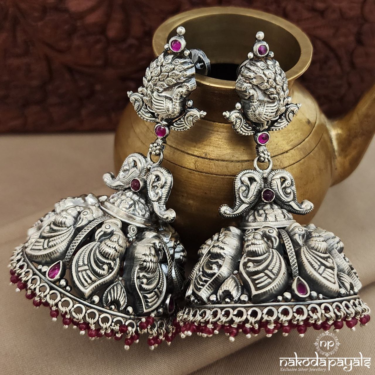 Elegant Peacock Jhumka Hangings (J1342)