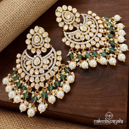 Half Moon Moissanite Chandbali(Ge9403)