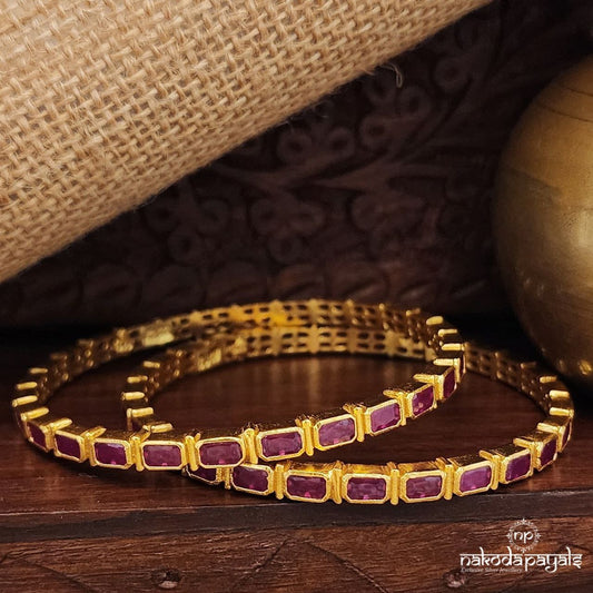 Rectangular Pink Bangle (2.6) (Gk3127)