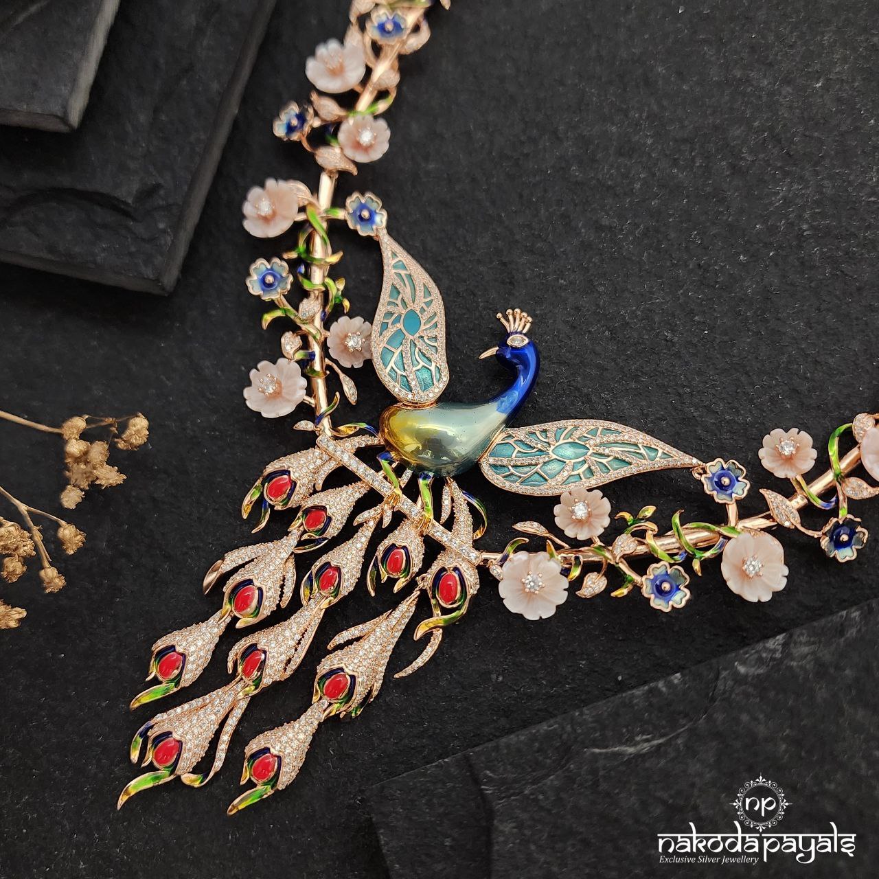 Crowned Peacock Secret Garden Neckpiece Set (St3356)
