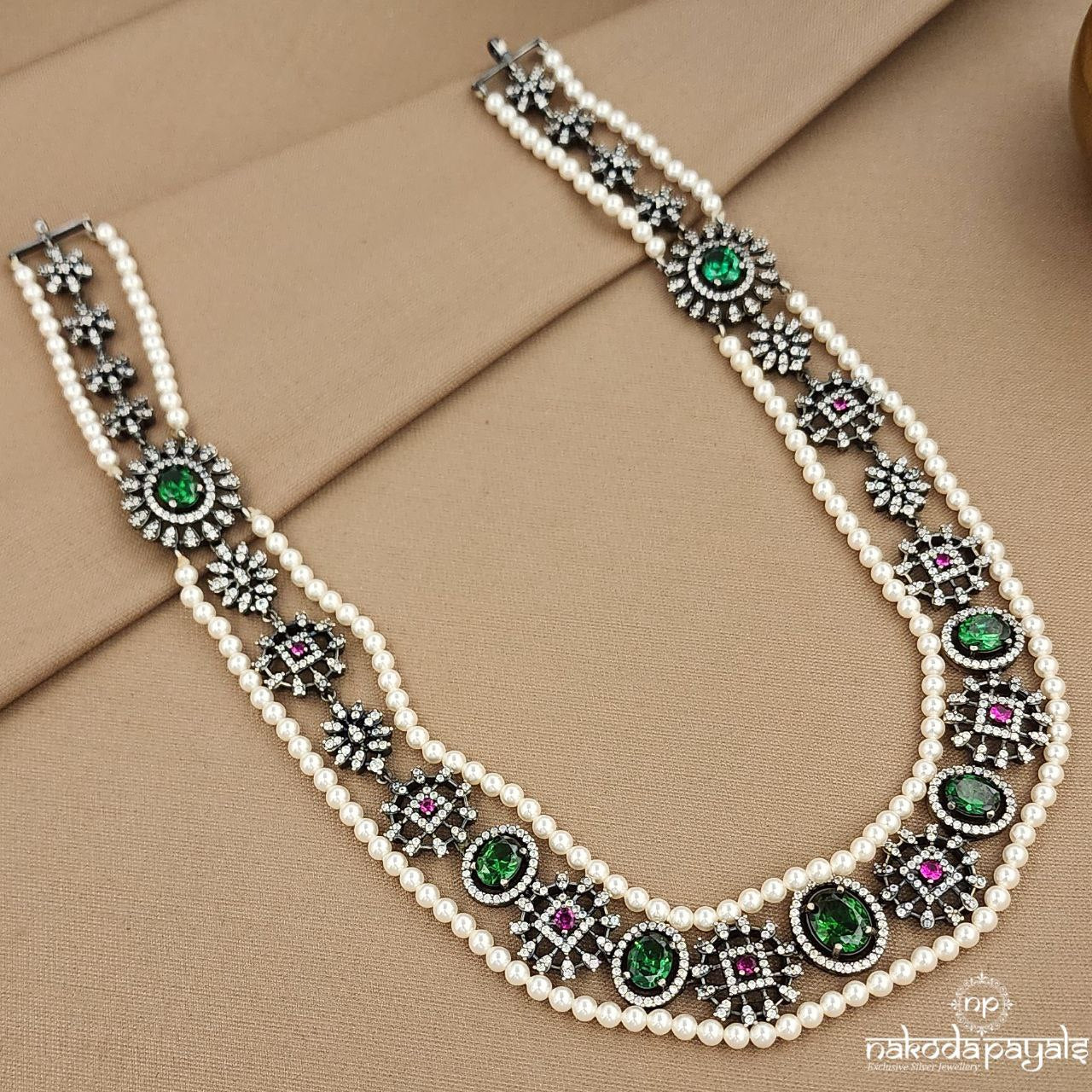 Pearled MultiColor Neckpiece (N11196)