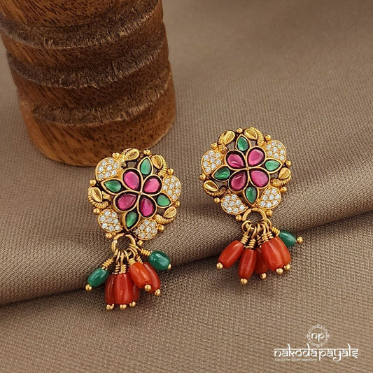 Coral Drop Studs (Ge10074)