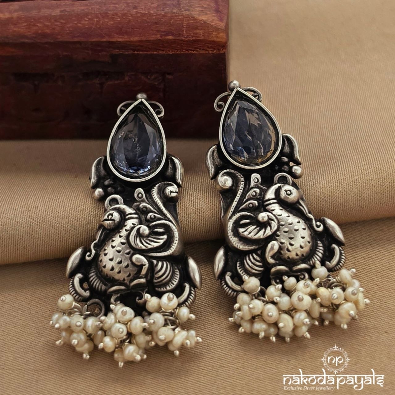 Amethyst Peacock Earrings (C3977)