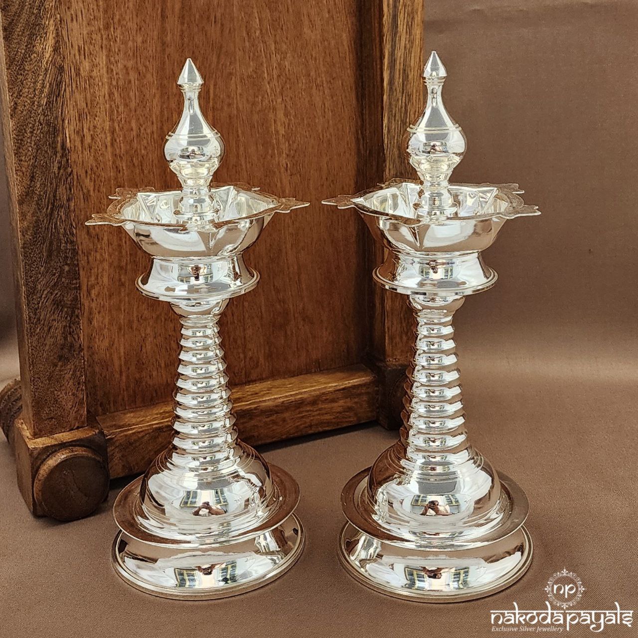 Unique White "8.5 Inch " Deepam Pair (Aa2299)