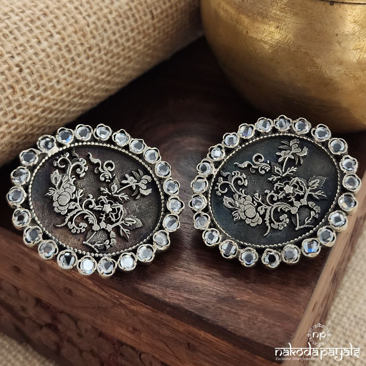 Classic Oval  Polki Studs (S3449)