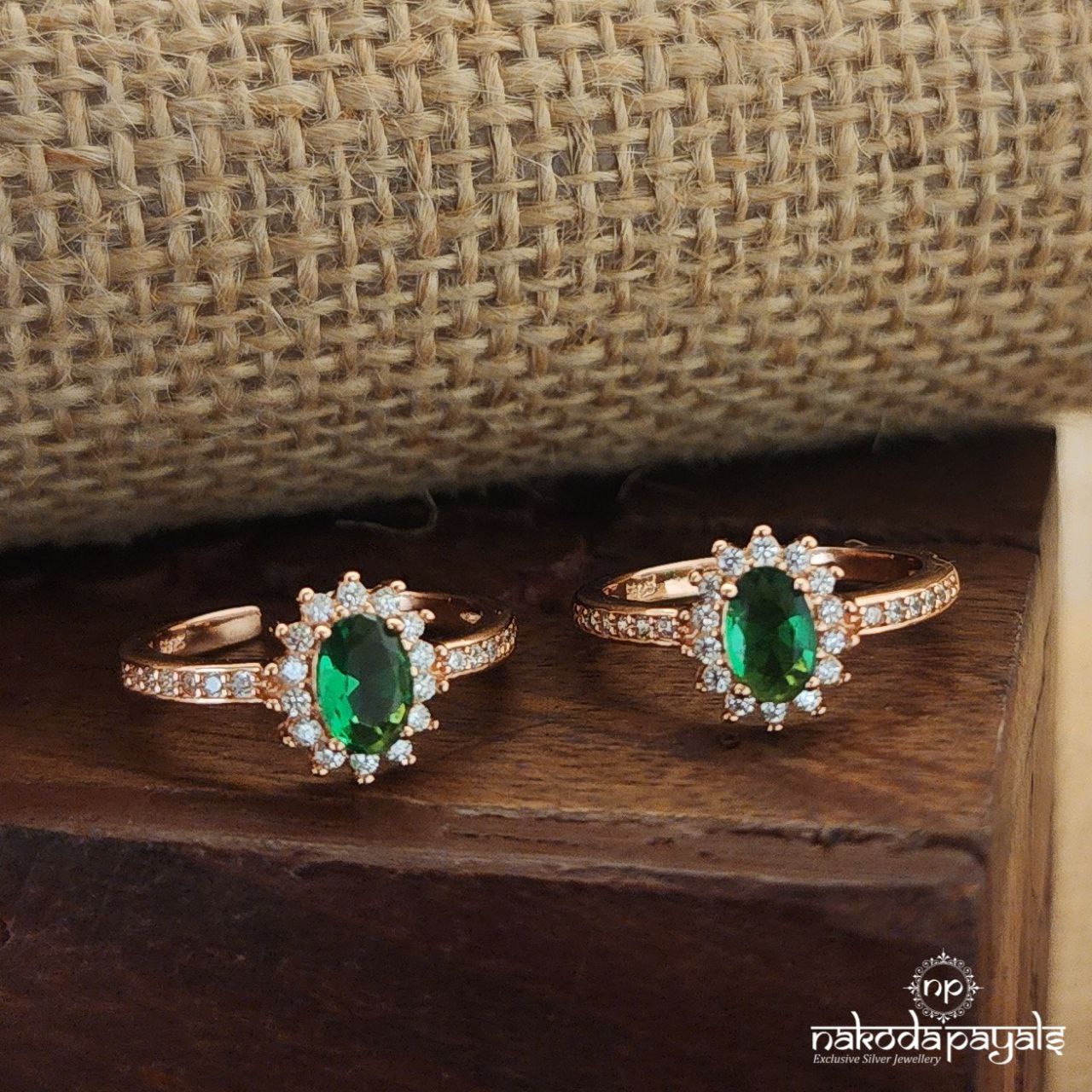 Green Rose Gold Toerings (T4465)