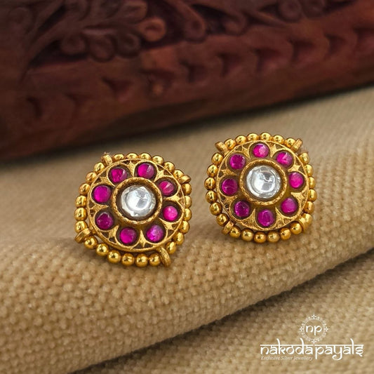Pink Gold Ball Studs (Ge11087)