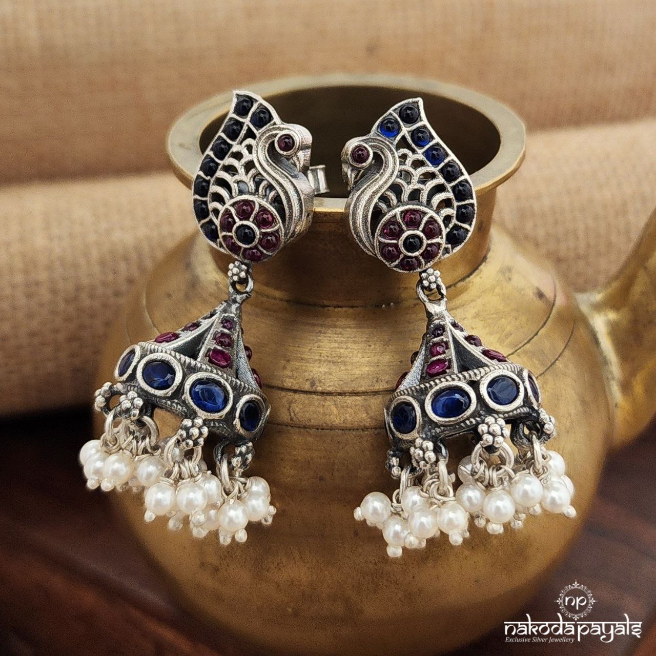 Emerald Blue Guttupusalu Jhumka(J1269)