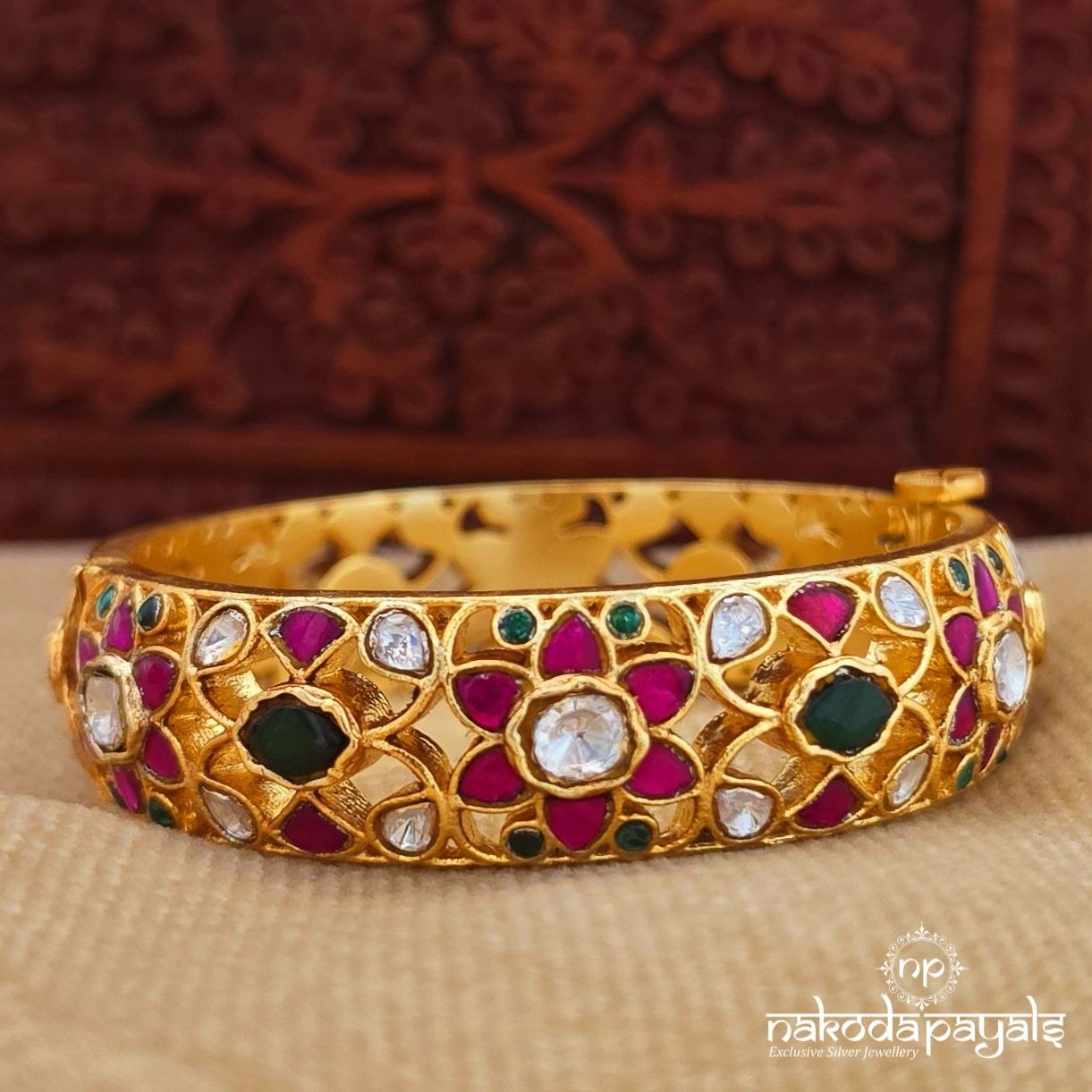 Elegant Floral Openable Kada (Gk3373)