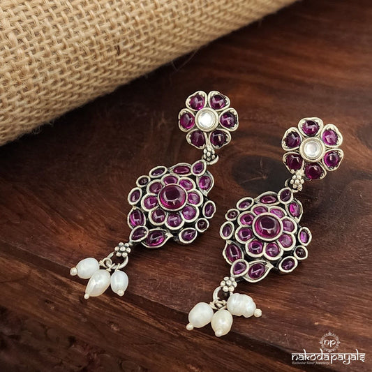 Pinkish Pearled Drop Earrings (C3746)