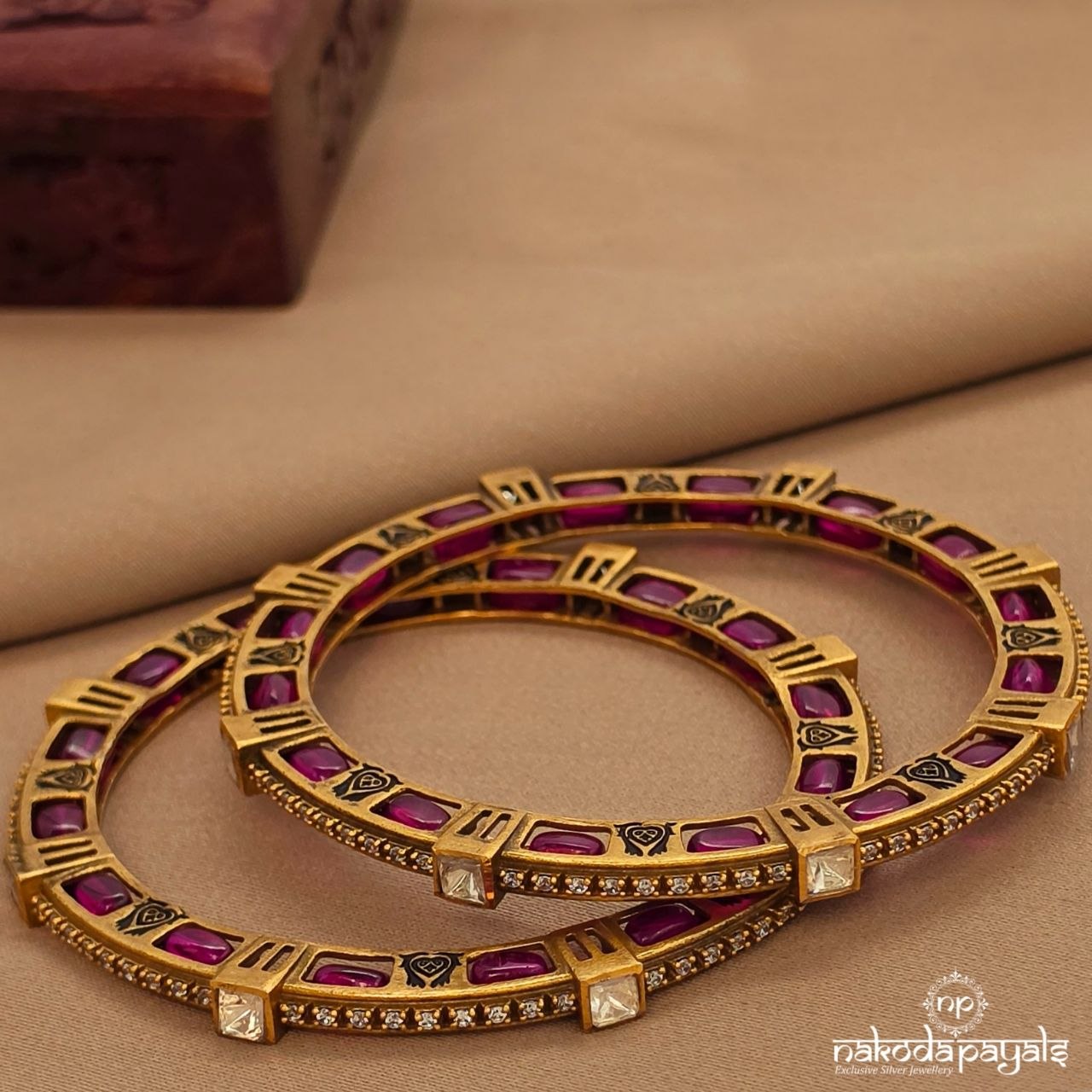 Ruby  Bangle Pair (2.4) (Gk3269)