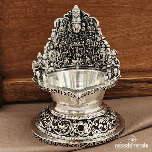 Oxidised Venkateshwara Lakshmi Kamakshi Deepam (Aa2086)
