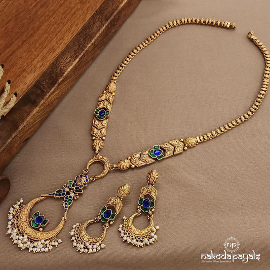 Lotus Kundan Neckpiece With Earrings (Gn9467)