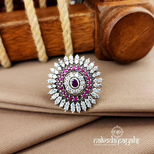 Pink  CZ Finger Ring (F2941)