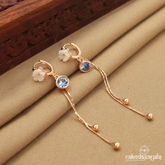 Aqua Mop Rose Gold Earrings (St3967)