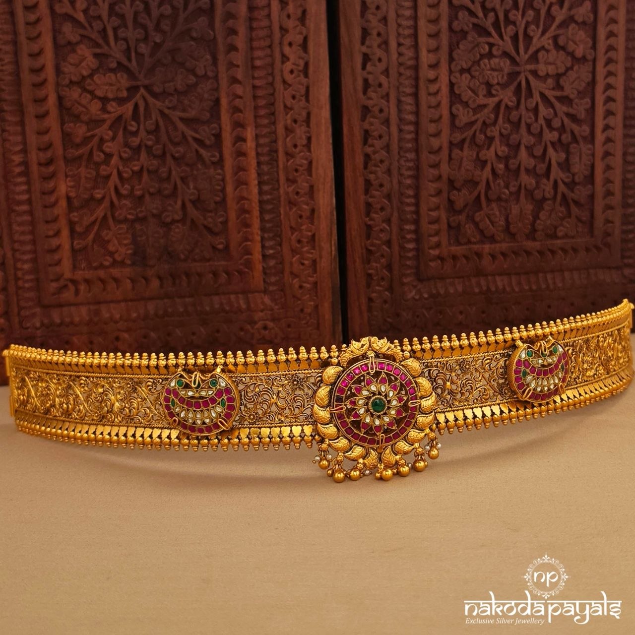 Twin Peacock Kundan Waistbelt (D0254)