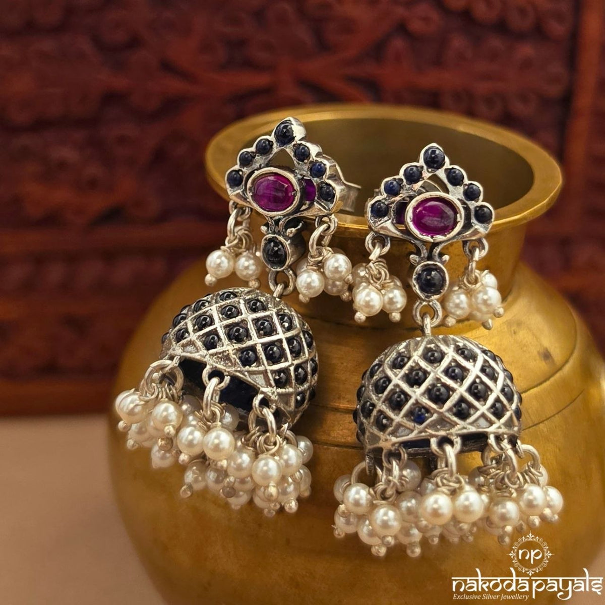 Bluish Pearl Jhumka (J1877)