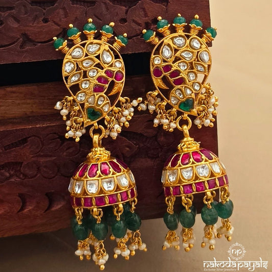 Royal Birdie Pearl Drops Jhumka (Ge10741)