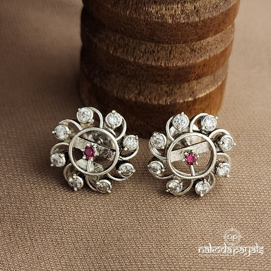 Circular Pink Dot Studs (S3688)