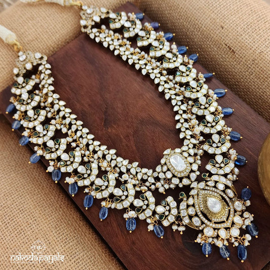 Grand Blue Drop Moissanite Neckpiece (Gn8875)