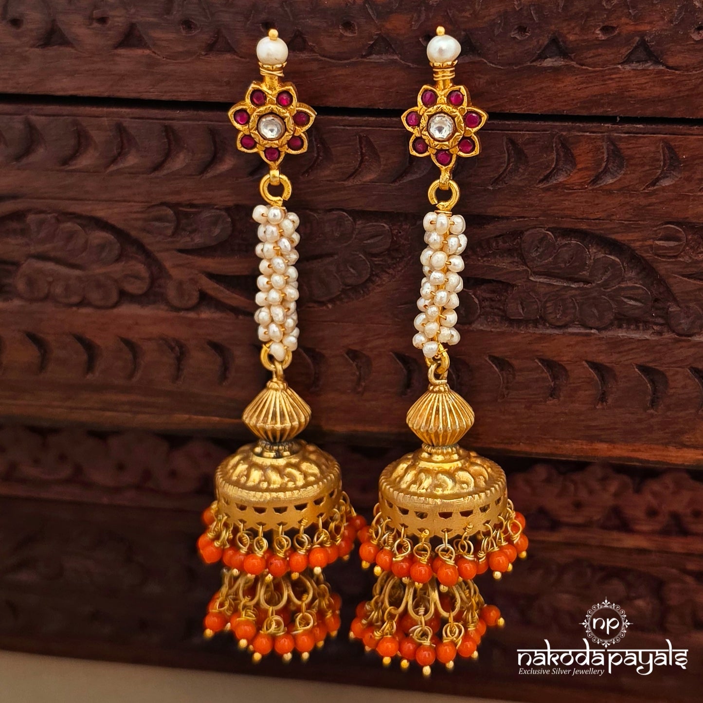 Kundan pearly Jhumka (Ge10942)