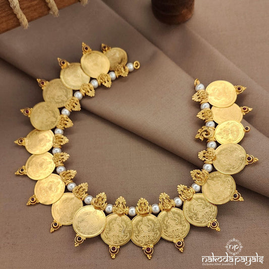 Traditional White Pearl Kasu Neckpiece (Gn9297)