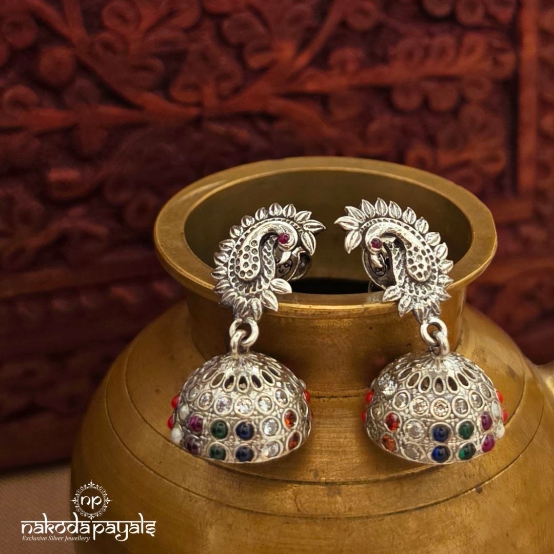 Navaratna Peacock Jhumka (J1617)