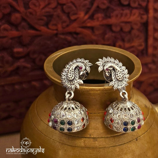Navaratna Peacock Jhumka (J1617)